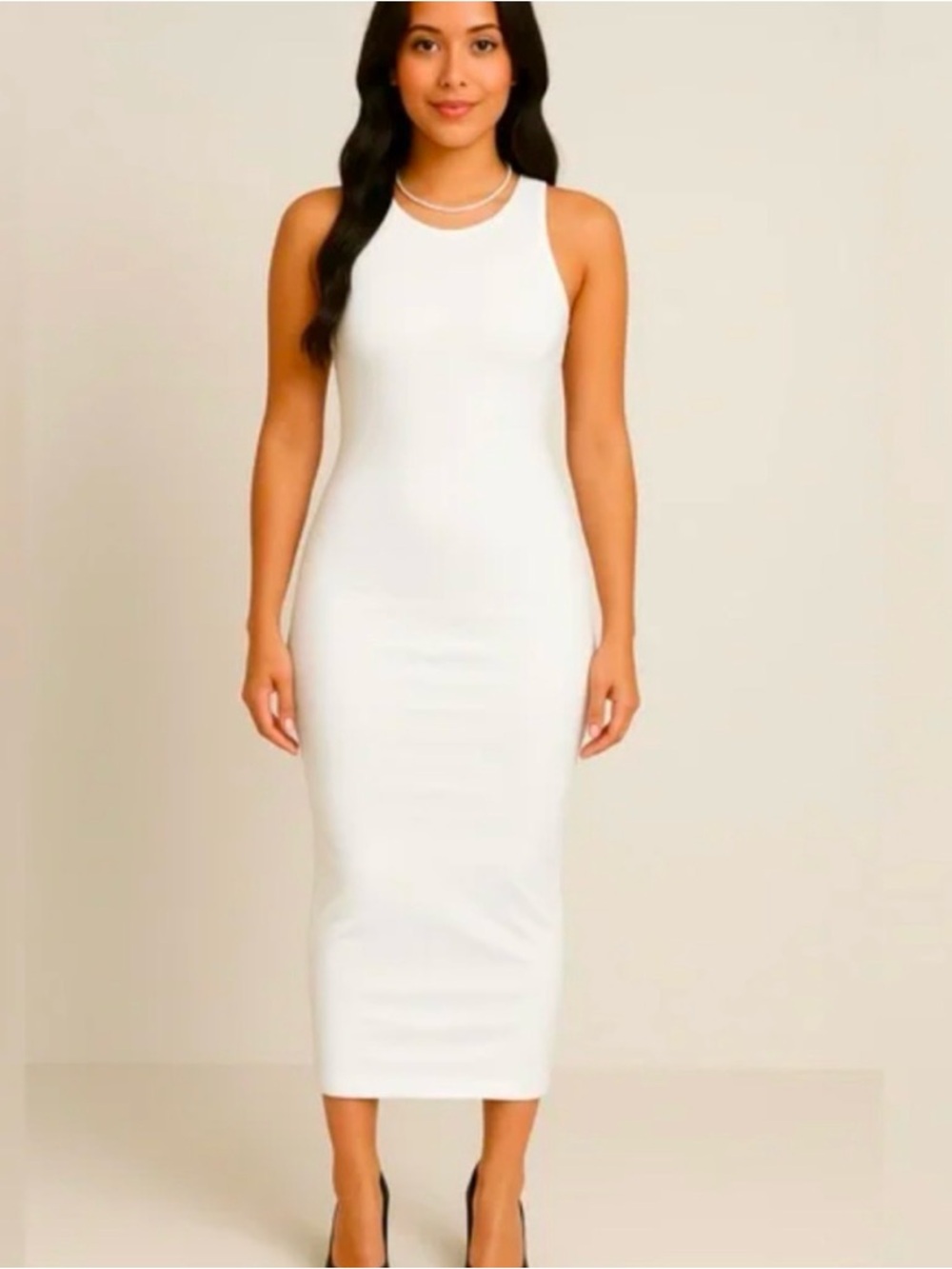 525 America White Sleeveless Midi Dress Size Small NWT